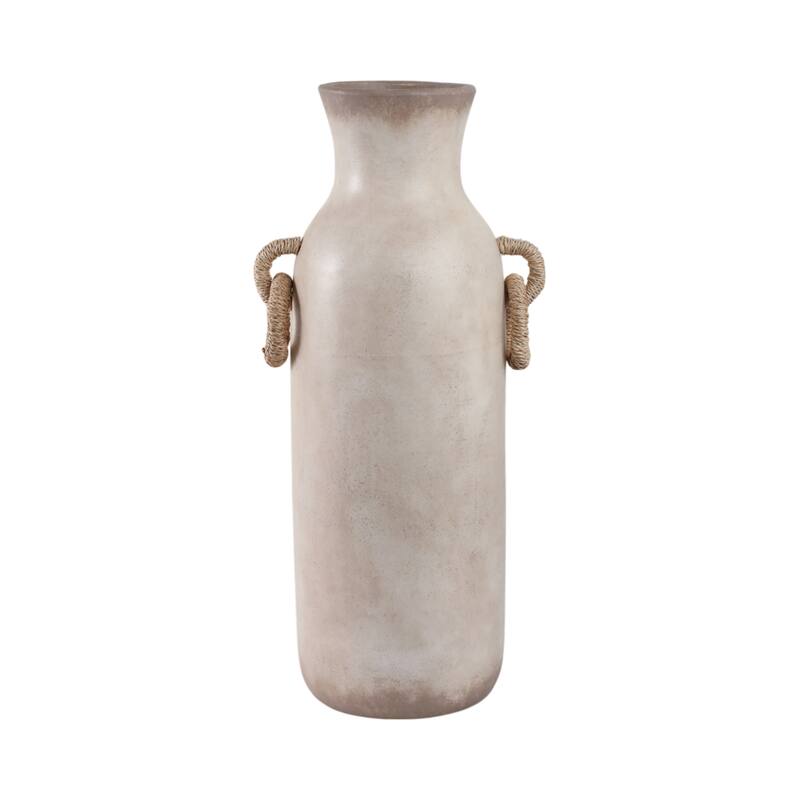 Pottery Jute Decorative Vase Rustic Wrapped Handles Clay Design