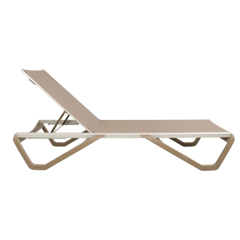 Furnish Theory Seabreeze Deck Patio Sunloungers Lounge Chairs Outdoor Chaise Lounges (Various Frame & Mesh Colors; Set of 2)