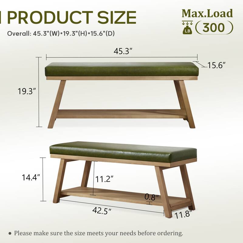 Solid Wood Shoe Bench with Cushion Entryway Shoe Bench