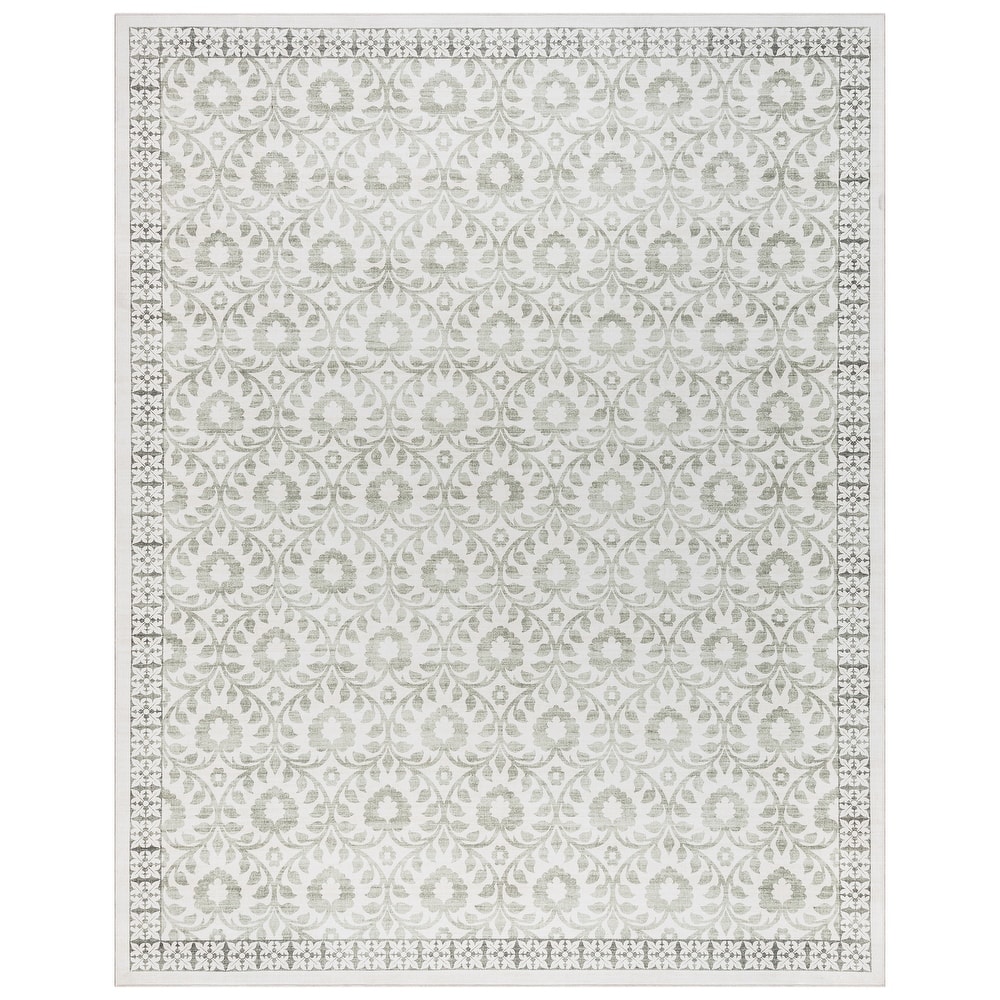 Gertmenian Crystal Print Soft Flat Pile Polyester Slip Resistant Washable Indoor Printed Area Rug Collection