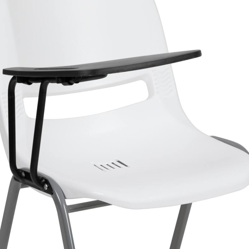 5 Pack Ergonomic Shell Chair with Right Handed Flip-Up Tablet Arm