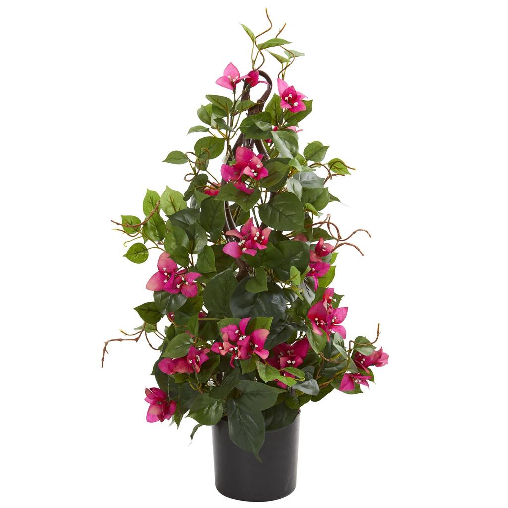 2' Climbing Bougainvillea Artificial Plant with Black Pot