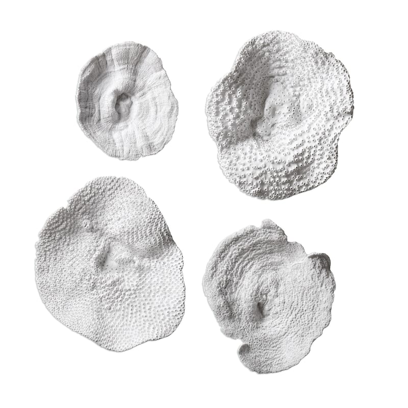 Uttermost Sea Coral Four Piece Wall Sculpture Set by Grace Feyock - Antique White