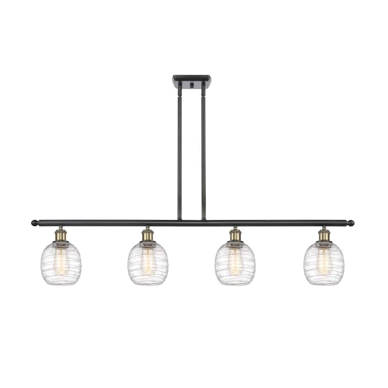 Innovations Lighting 516-4I-10-48 Belfast Linear Belfast 4 Light 48" - Black Antique Brass / Deco Swirl