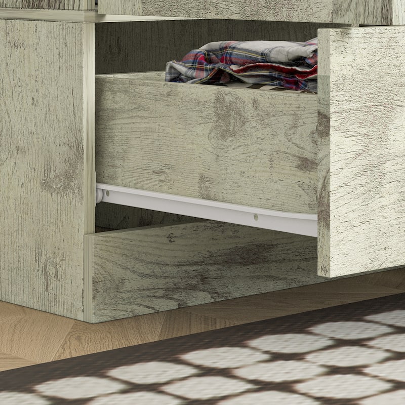 Wardrobe Armoire Closet 59"W Large Freestanding Wardrobe Cabinet White