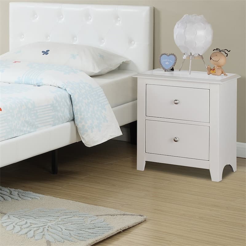 Bedroom Bed Side Table NightstandWooden 2 Drawers Table Nightstands