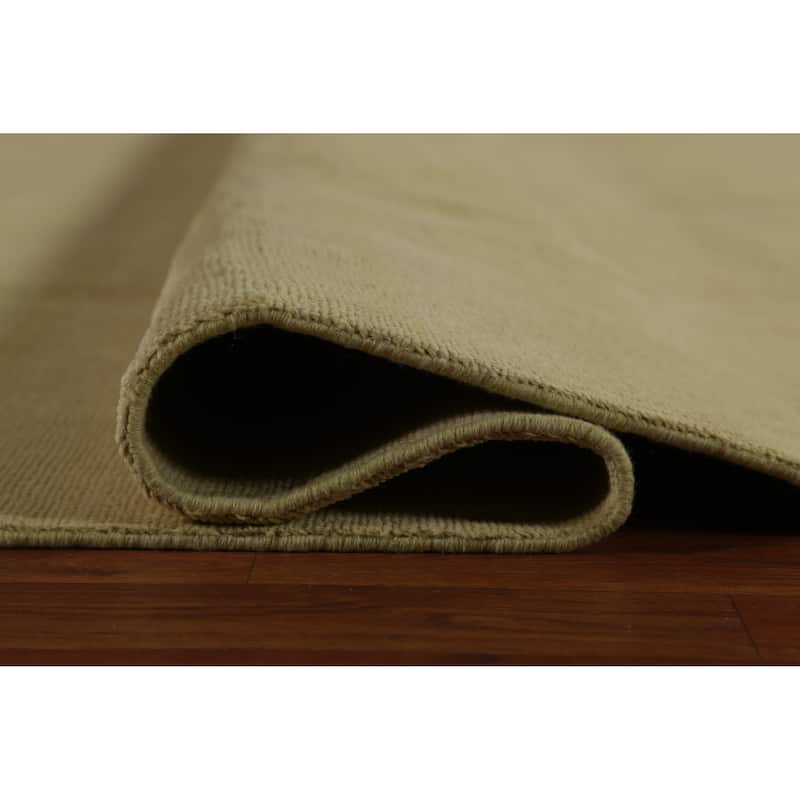 Hand Knotted Oriental 100% Wool Carpet Modern Solid Green Gabbeh Area Rug - 12' 9'' X 9' 10''