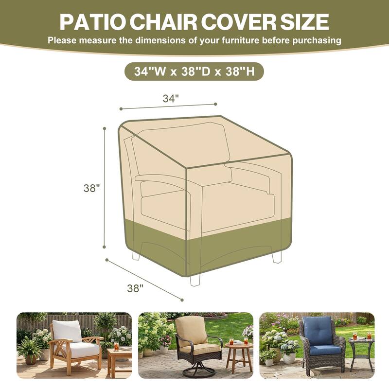 Aoodor Heavy Duty Patio Chair Cove with Air Vents for Deep Seat/ Rocking Chair/ Outdoor Swivel