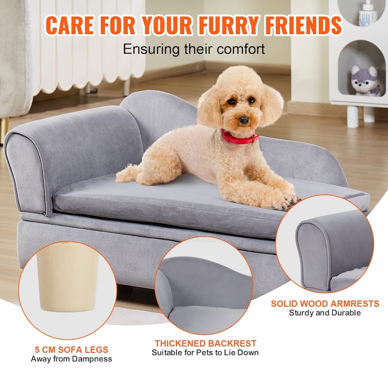 Pet Sofa Soft Velvety Dog Sofa Bed Cat Sofa