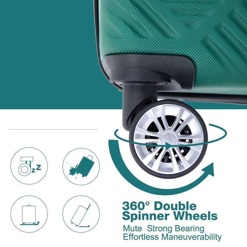 4-piece ABS lightweight suitcase, 14 inch makeup box, aircraft wheels (14/20/24/28)