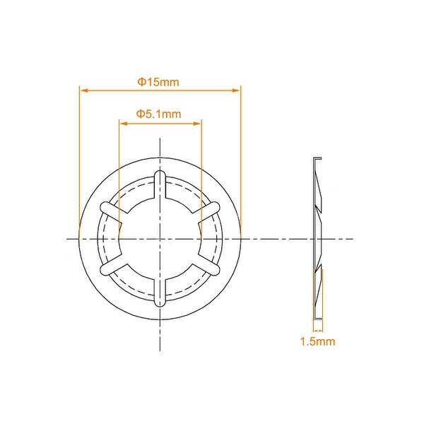 Internal Tooth Lock Washers Push On Locking Speed Clip 304 Stainless Steel 10pcs 15mm O D Uxcell M7 Starlock Washer 6 5mm I D Tooth Lock Washers