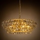 preview thumbnail 6 of 6, 8-Light Mid Century Modern 4-Tier Antique Gold Crystal Glass Chandelier - W:28"