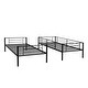 preview thumbnail 7 of 7, Twin Over Twin Metal Bunk Bed with Built-in Ladder and Guardrails, Black