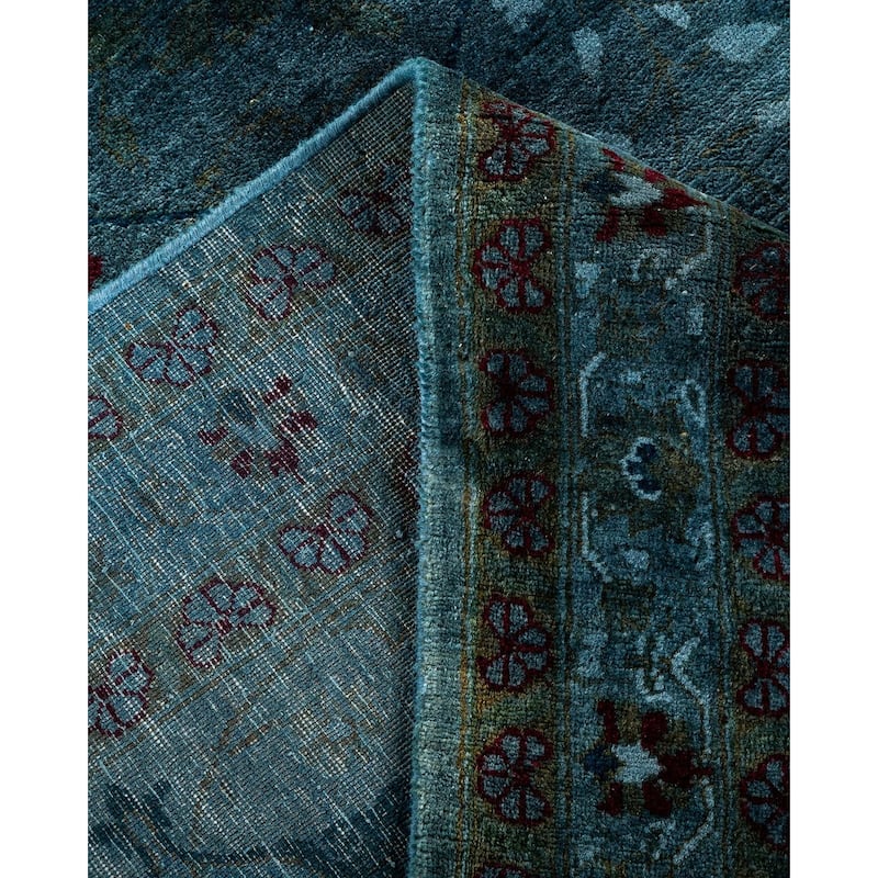 Overton Hand Knotted Wool Vintage Inspired Modern Contemporary Overdyed Gray Area Rug - 9' 3" x 11' 10"