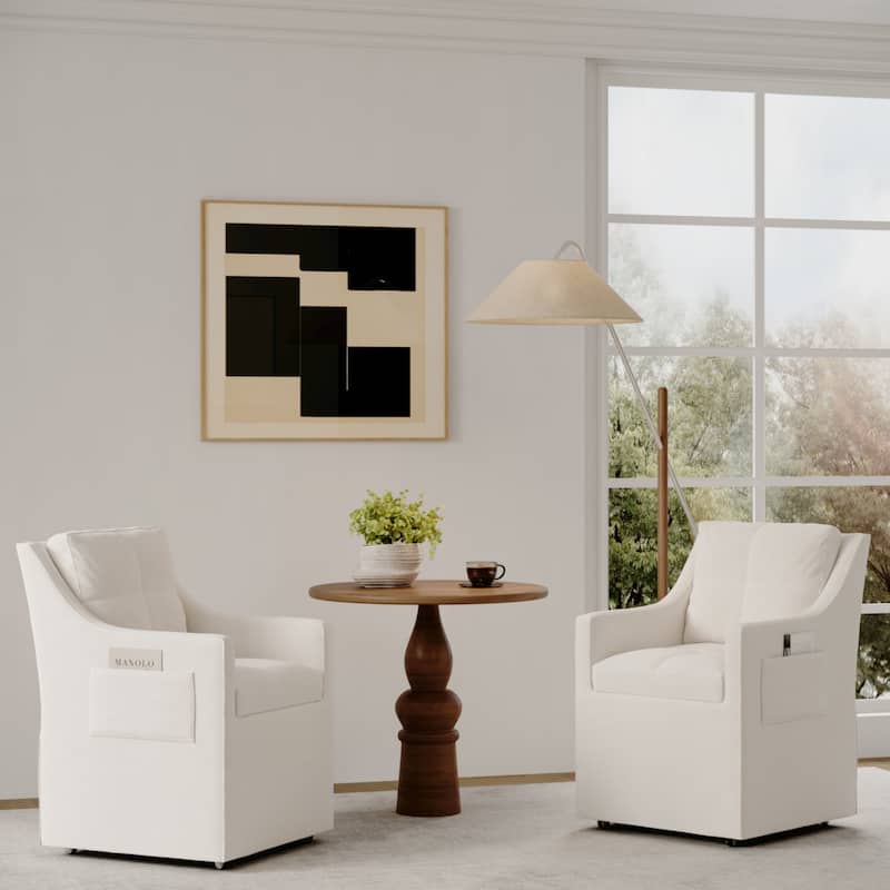 Living Room Chair with Armrest and Casters