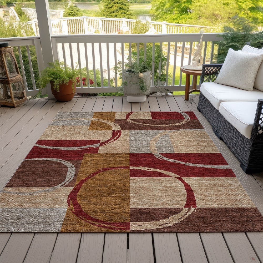 Machine Washable Indoor/ Outdoor Contemporary Chantille Rug