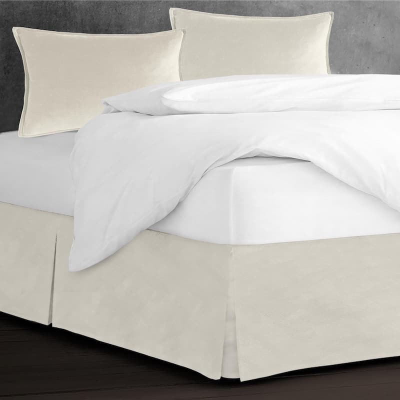 6ix Tailors Cascade Velvet Ivory Bed Skirt 15" drop