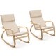 preview thumbnail 1 of 20, Costway Set of 2 Bentwood Rocking Chair Relax Rocker Lounge Chair Beige/Natural