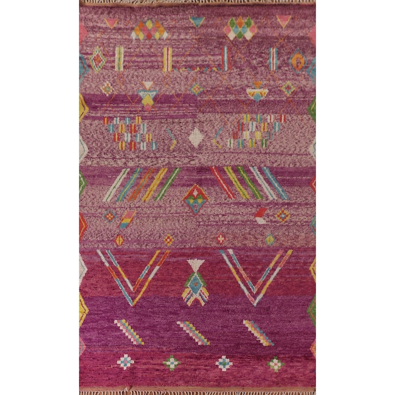 Tribal Moroccan Oriental Large Area Rug Handmade Wool Carpet - 9'6" x 14'8"