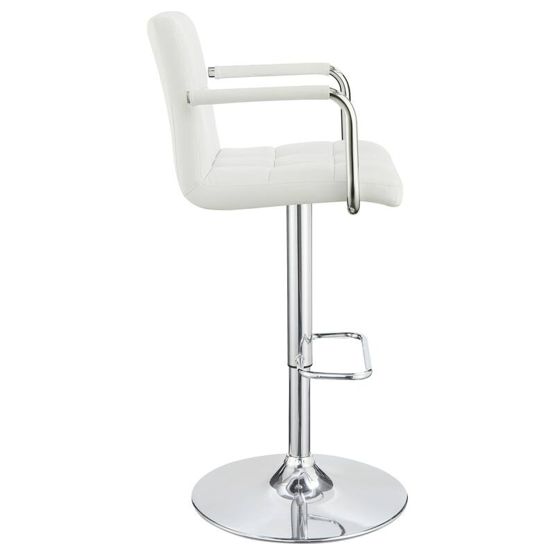 Letitia White Adjustable Height Bar Stool and Chrome