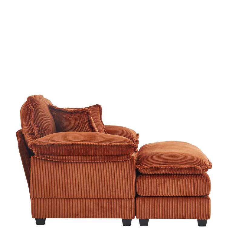 Corduroy Single Sofa With 2 Pillows