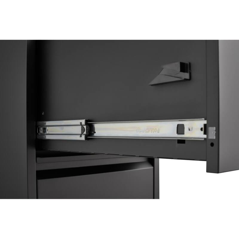 4-Drawer Locking Vertical Storage Cabinet, Office Filing Cabinet with Full Extension Drawers & Adjustable Hanging Rods