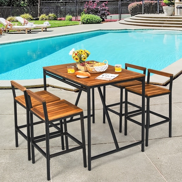 5 piece bar height dining set outdoor shop