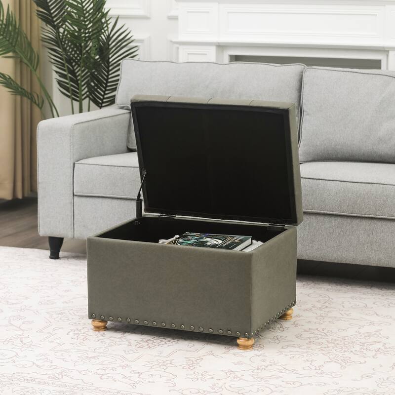 Adeco High End, Classy, Tufted Storage Bench, Ottoman Footstool