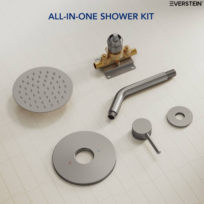 Single-Function Shower Faucet Stainless Steel Rain Shower Head with Pressure-Balanced Valve