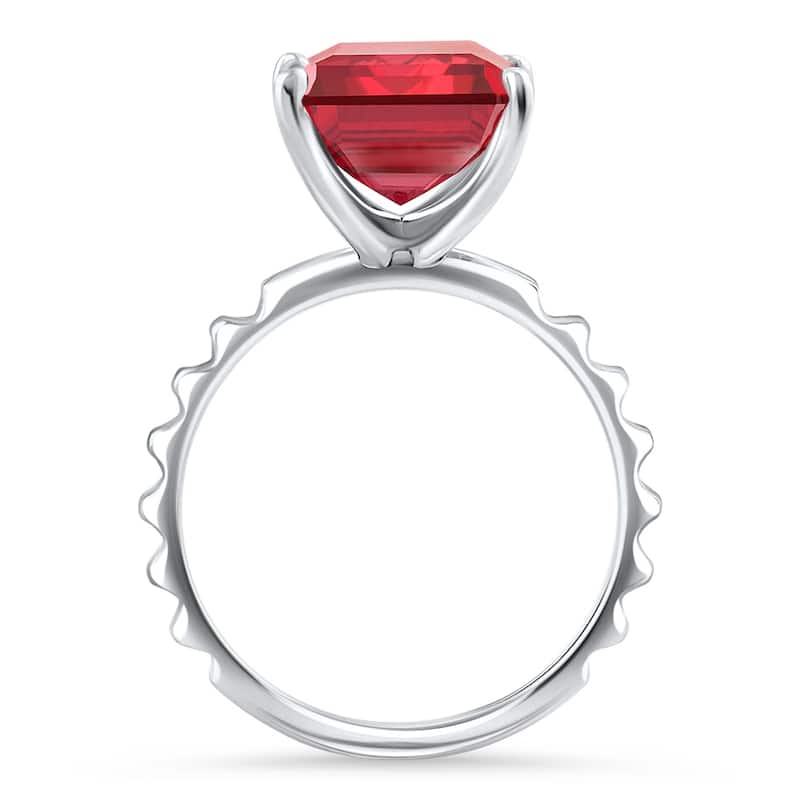 Bliss Diamond 14x10mm Ruby Jasmine Ring White Gold Lab Grown