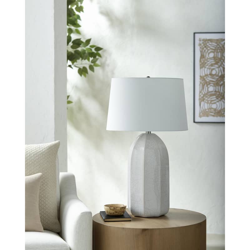 Livabliss Nolan Traditional Accent Table Lamp - 28"H x 16"W x 16"D - White