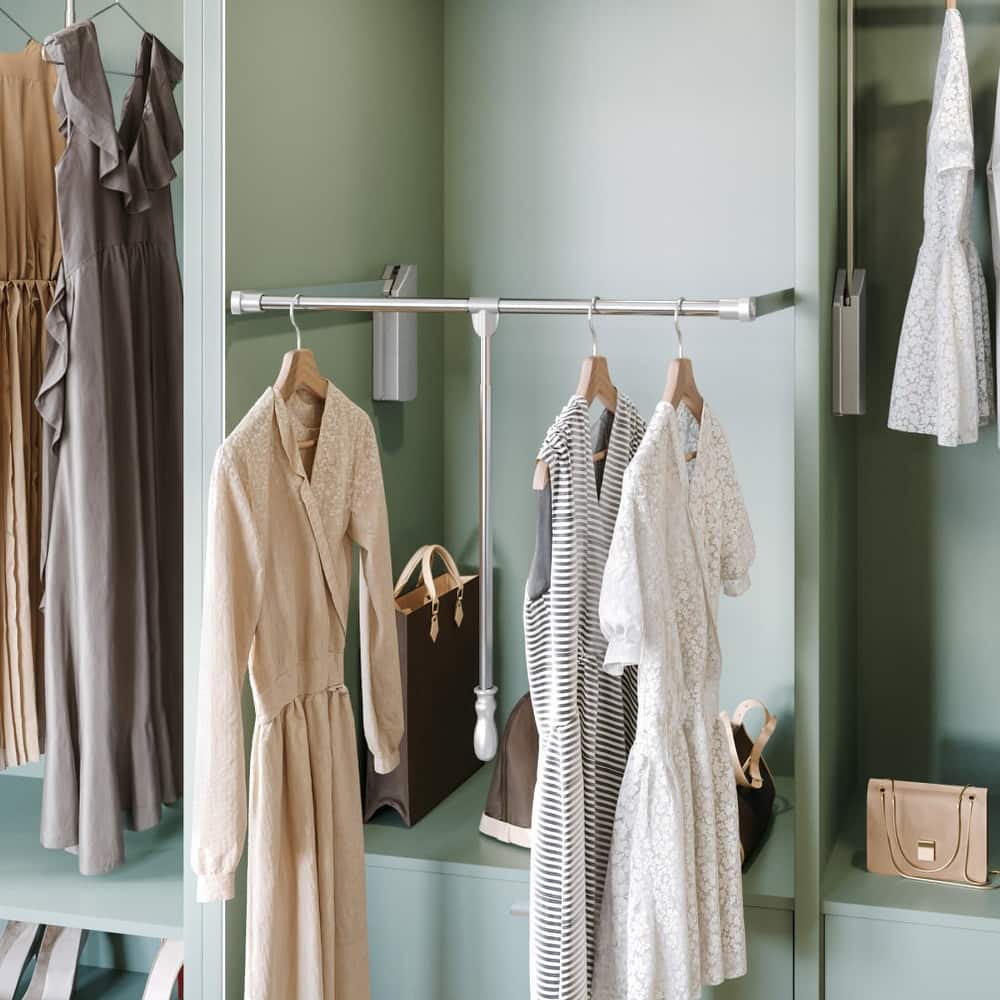 Hardware Resources 23 Inch Wide Pull Down Closet Rod with Soft Close