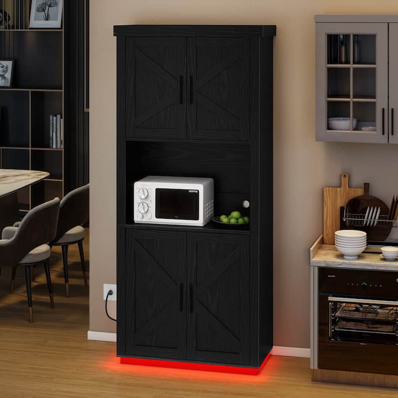 Kitchen Food Pantry Storage Cabinet with 4 Doors
