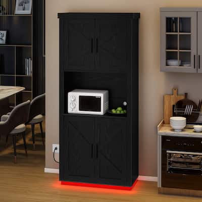 Kitchen Food Pantry Storage Cabinet with 4 Doors