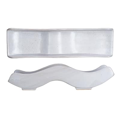 Stoneware Wavy Tray with Reactive Glaze - 13.4"L x 3.6"W x 3.0"H - 13.4"L x 3.6"W x 3.0"H