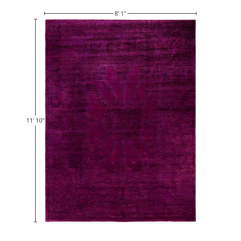 Overdyed One-of-a-Kind Hand-Knotted Area Rug - Purple - 8' 1" x 11' 10"