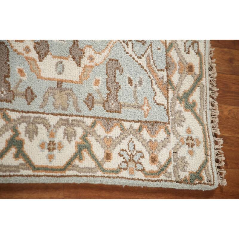 Floral Oushak Oriental Runner Rug Handmade Wool Carpet - 2'7"x 15'8"
