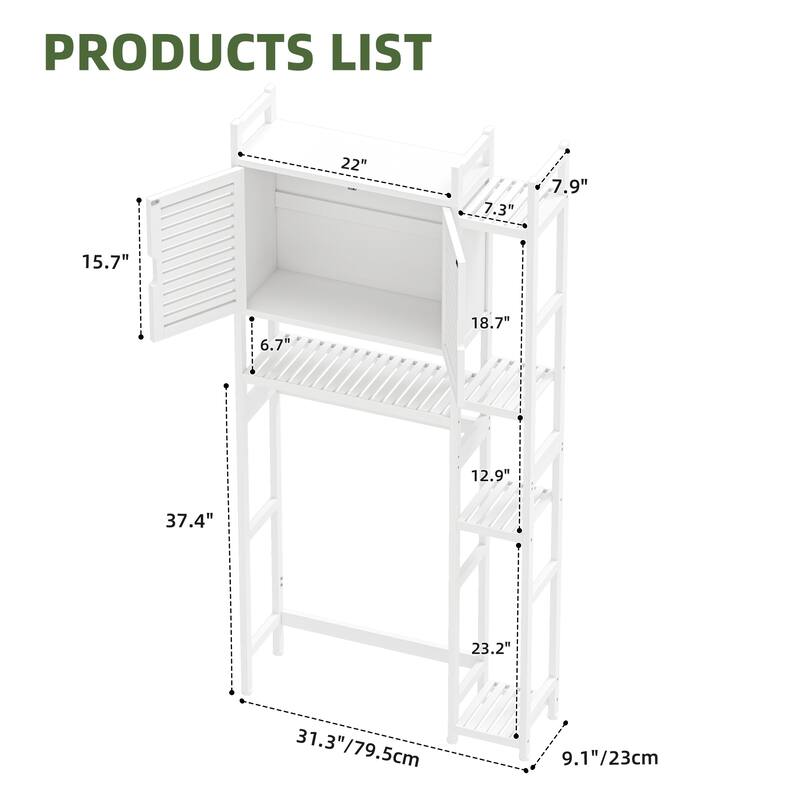 Bathroom Over-the-Toilet Storage Bamboo Over-the-Toilet Cabinet with Shelf