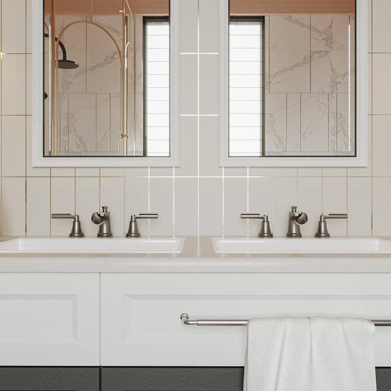 Double-Handle 3-Hole Waterfall Bathroom Faucet