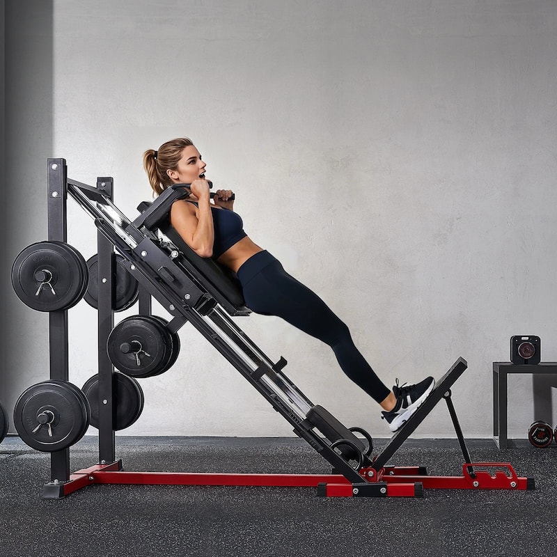 Carbon Steel Leg Press with Hack Squat Machine and 3-Level Adjustable Backrest Perfect for Home Gym Training - 85” x 58” x 48”
