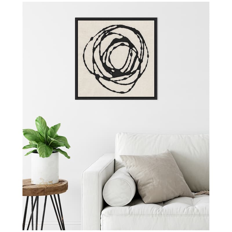Kate and Laurel Sylvie Flowing Circle Abstract Framed Canvas by The Creative Bunch Studio