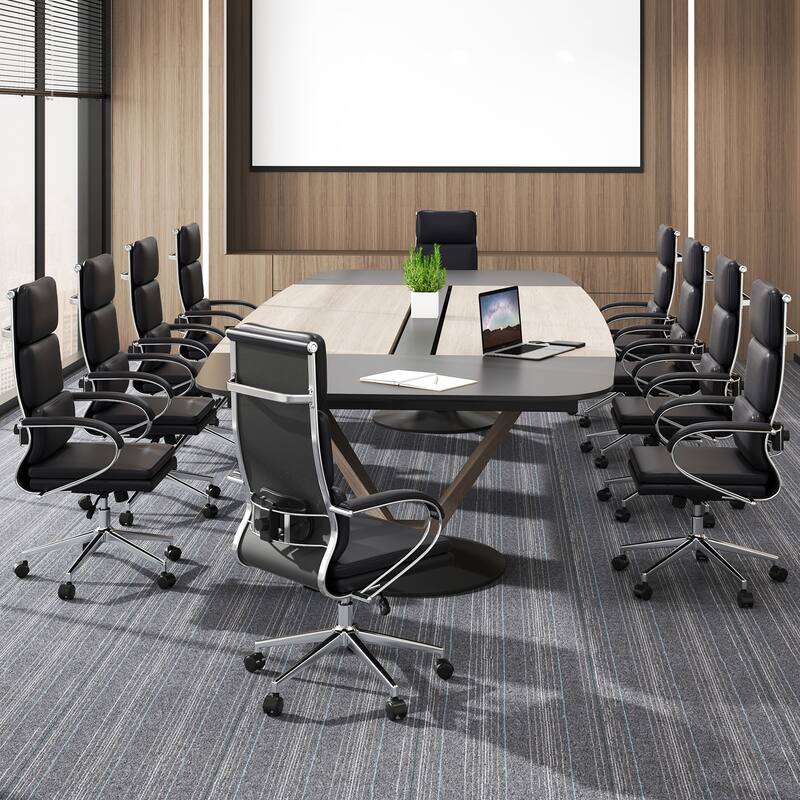 Gymax Ergonomic Leather Office Chair Executive Chair w/ Adjustable