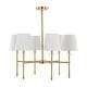preview thumbnail 7 of 10, Honeycomb 27" 6-Light Mid-Century Modern Iron LED Chandelier, Brass Gold by JONATHAN Y
