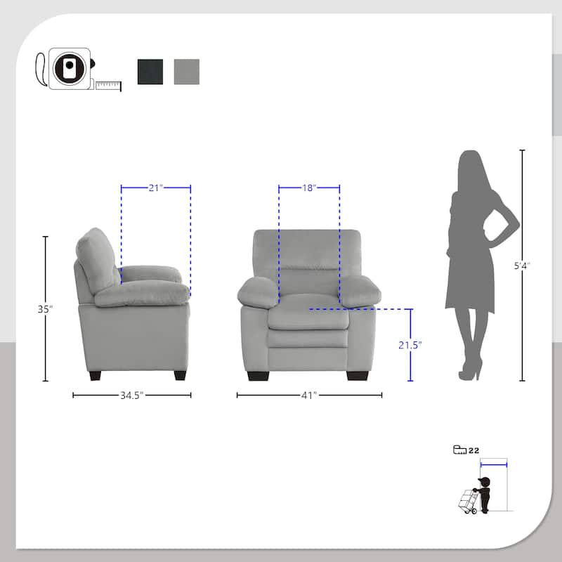 Louisa 3-Piece Living Room Sofa Set