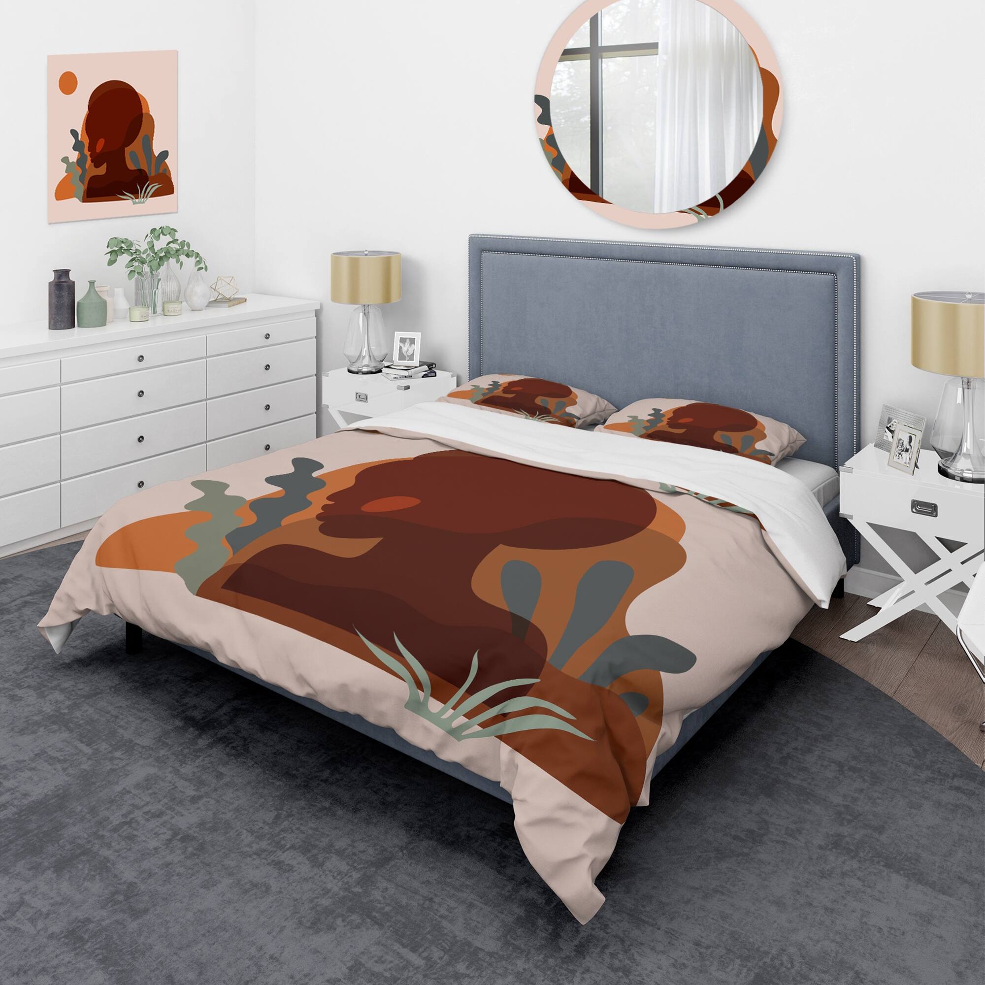 Designart 'Minimal Silhouette Of African American Woman' Modern Duvet