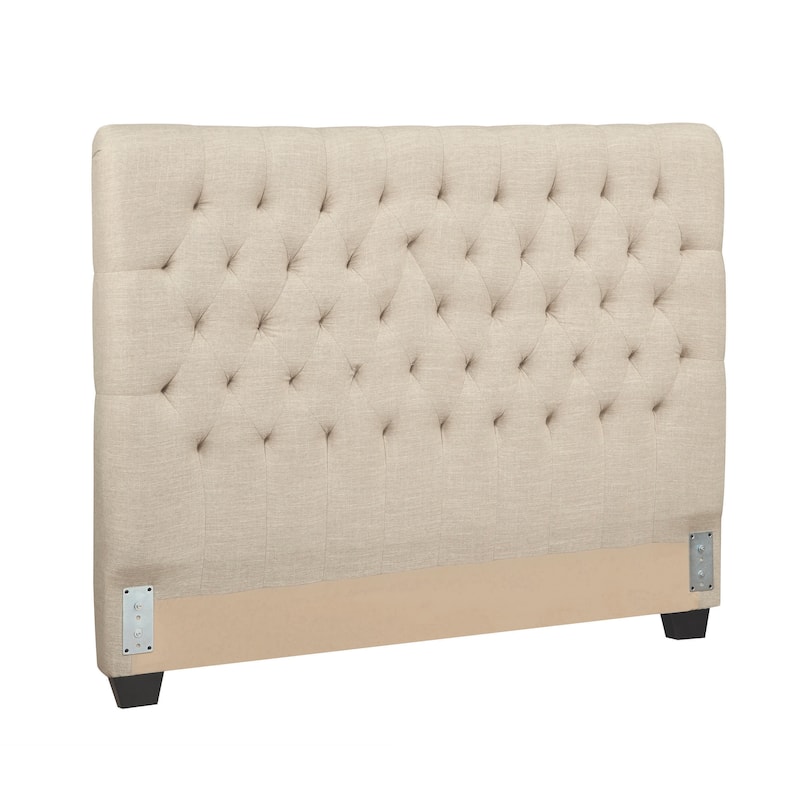 Vandria Button Tufted Upholstered Headboard - Oatmeal - Queen