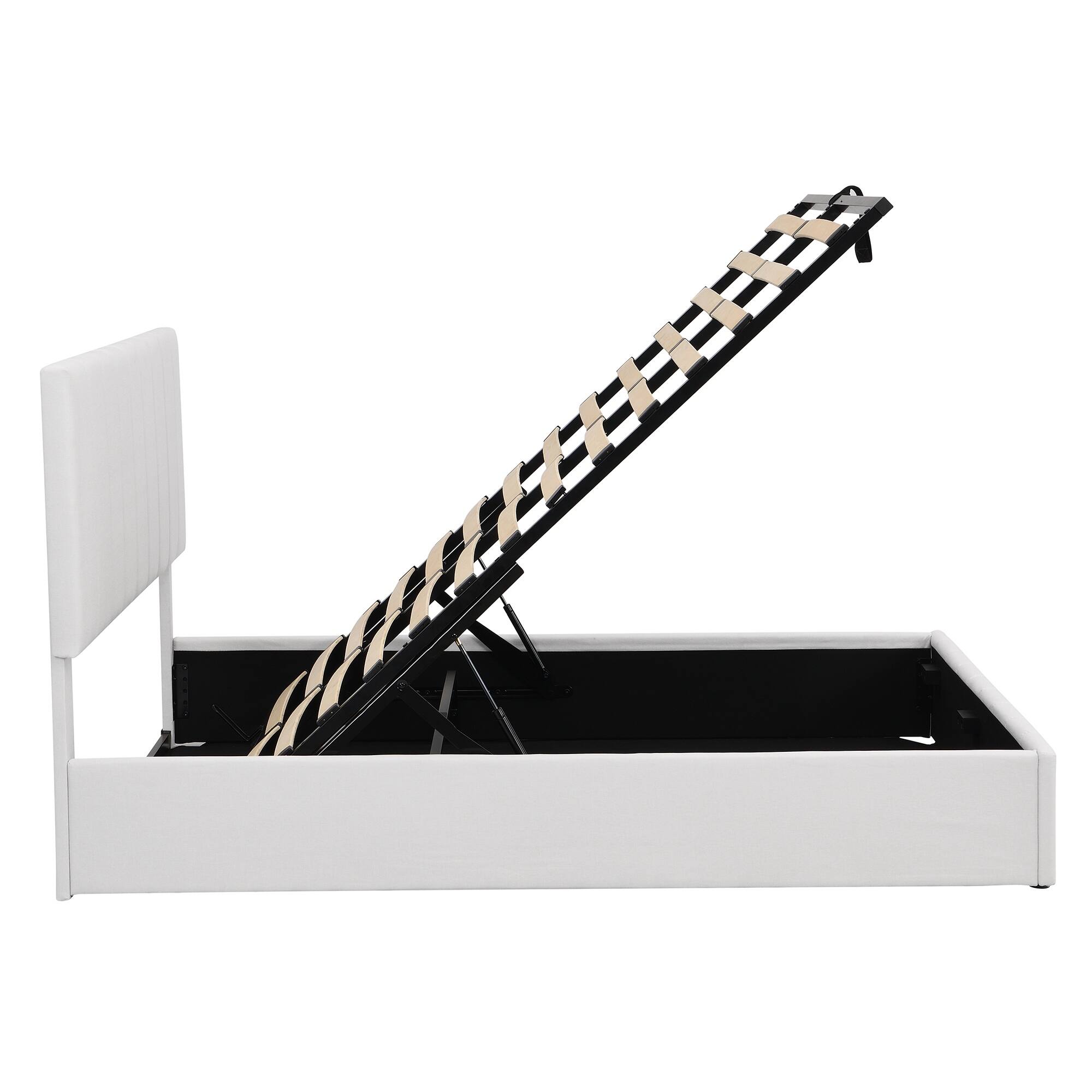 Queen size Upholstered Platform bed with a Hydraulic Storage System