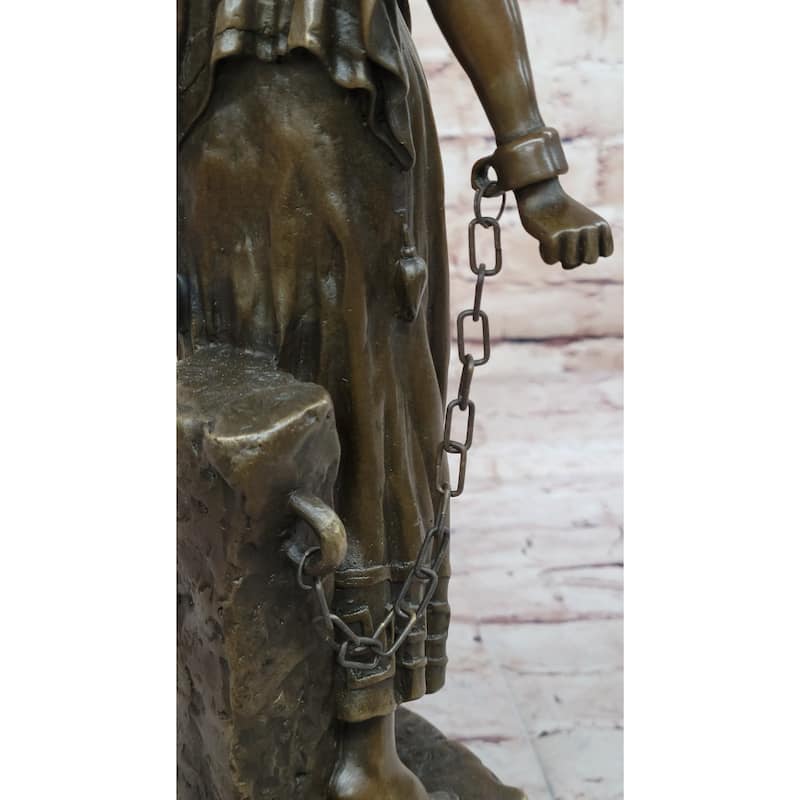 Captive Woman Awaits Her Savior - Bronze Sculpture Statue By Villanis On Marble Base