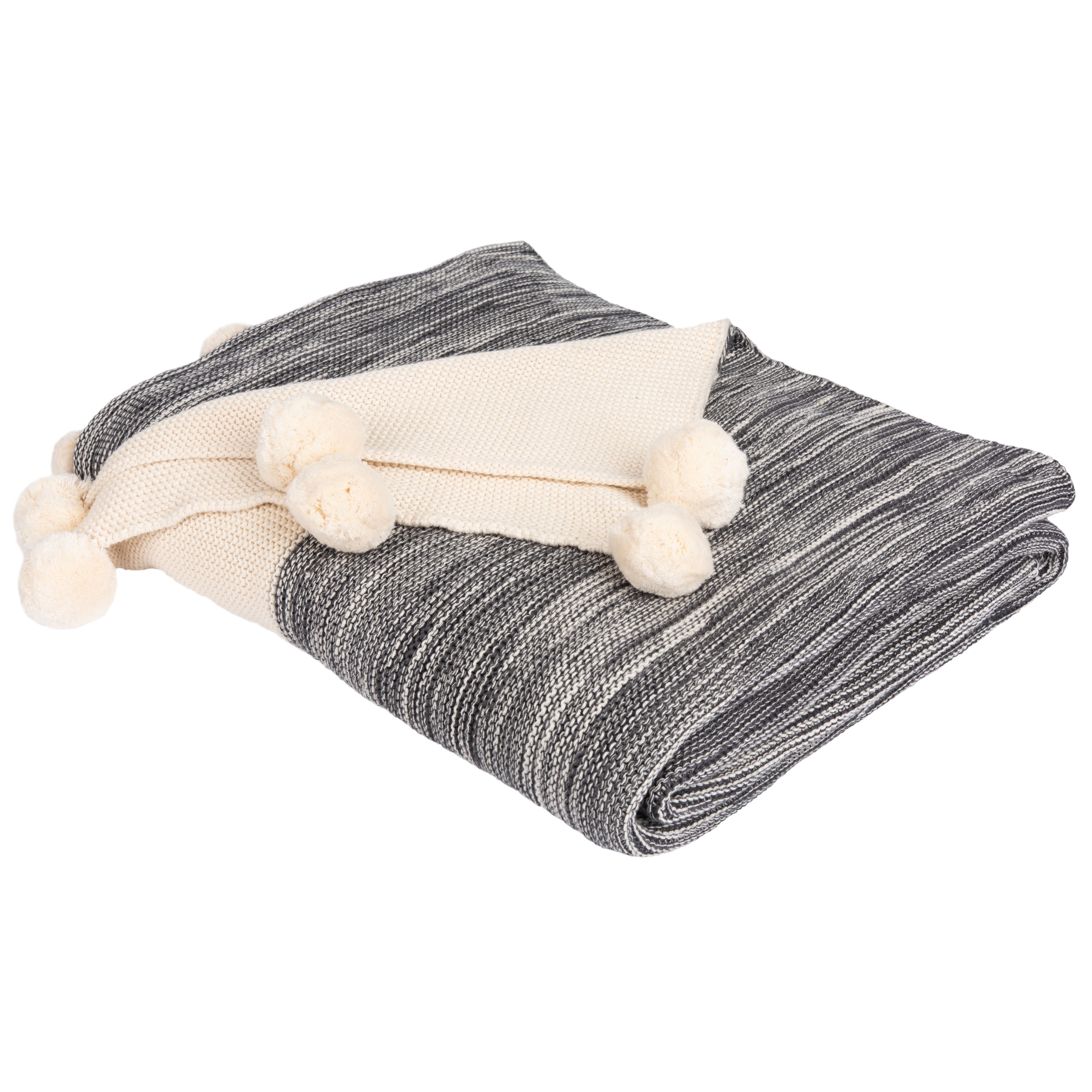 SAFAVIEH Orie 50 x 60 inch Pom Pom Throw Blanket On Sale Bed
