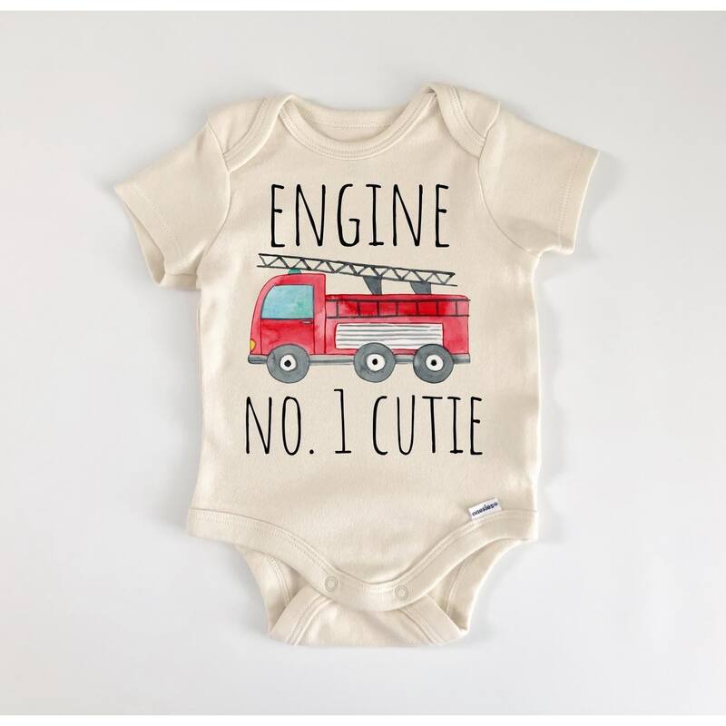 Firefighter Fireman - Baby Boy Girl Clothes Infant Bodysuit Funny Cute Newborn - White - Newborn